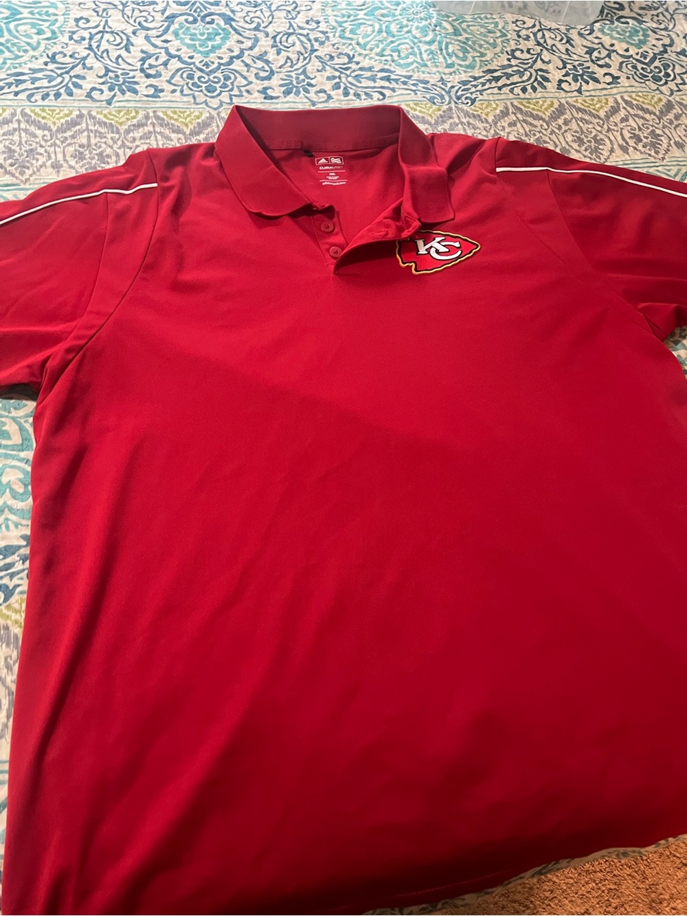 adidas Red Kansas City Chiefs Polo Shirt with Embroidered Logo